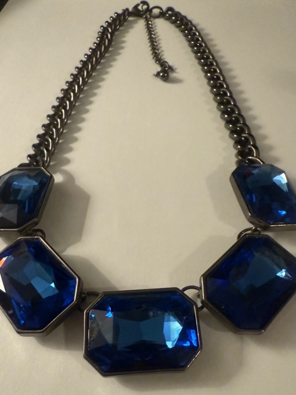 Statement Blue Crystal Chunky Necklace - Women Jewelry